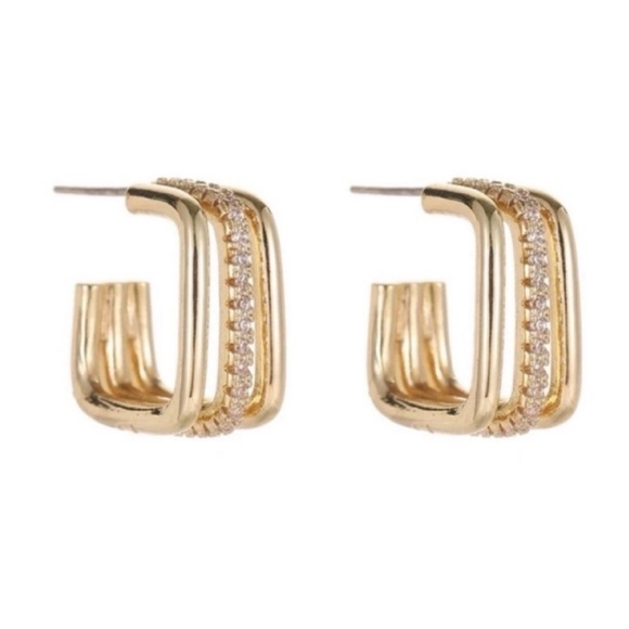 NWOT Valley 14K Gold Plated Earrings - Picture 1 of 2